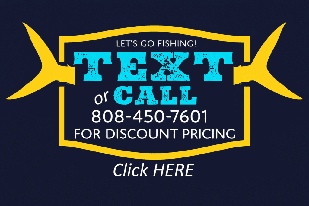 Fishing advertisement with a phone number for discounts.